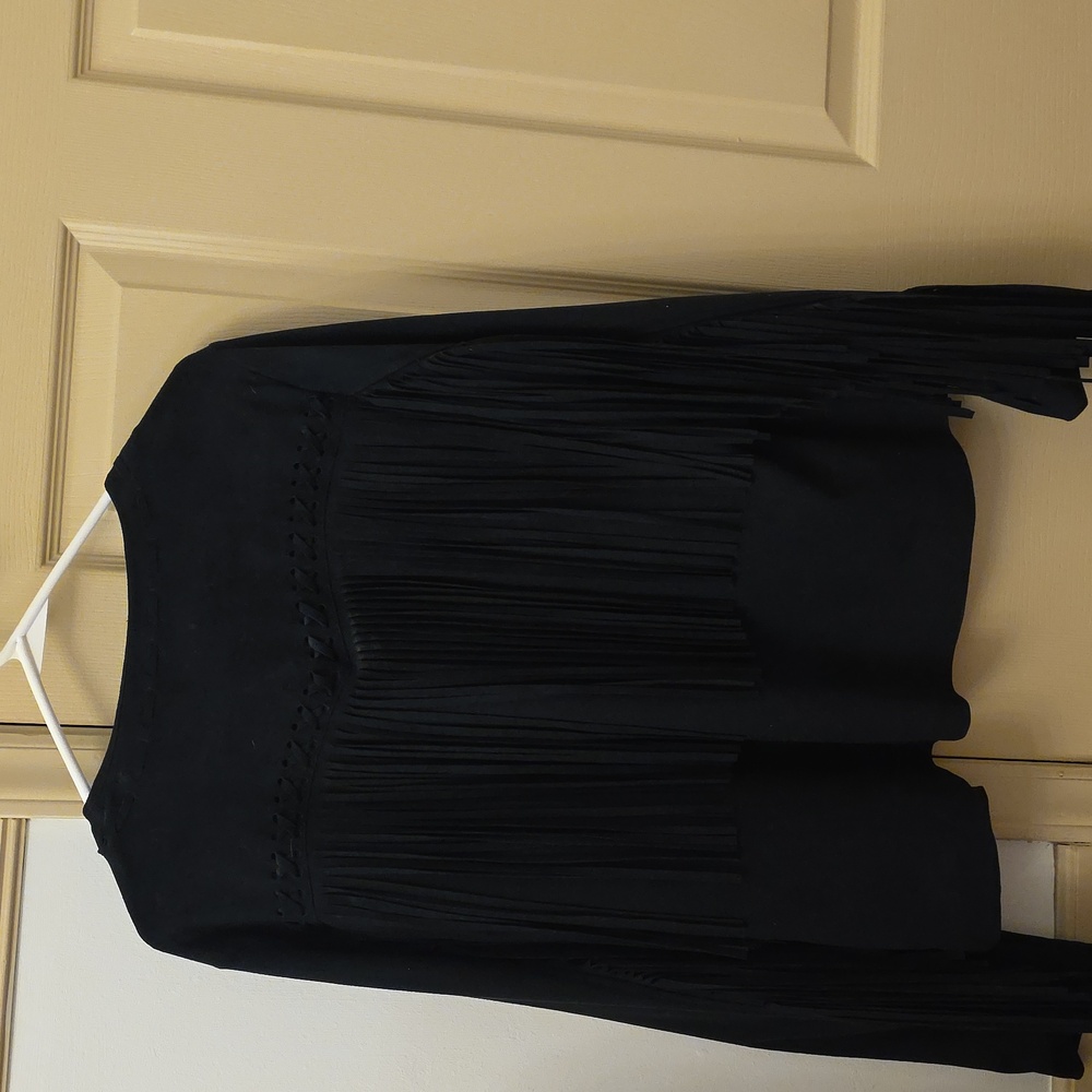 Black Fringe Zip Jacket Idyllwind By MIRANDA LAMBERT - Picture 3 of 10